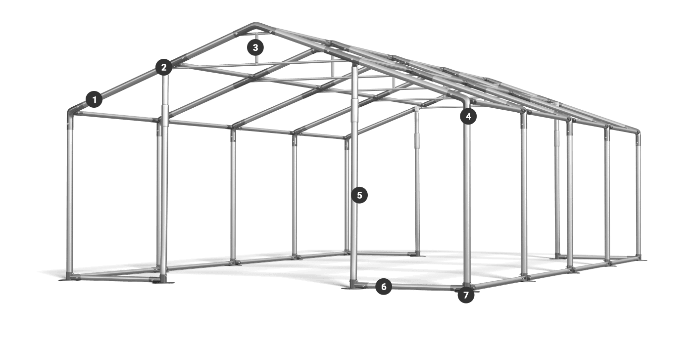 Zelthalle 4x8m - 2/3,15m konstruktion winter stahl stabile verstärkte einfahrten verzinkt
